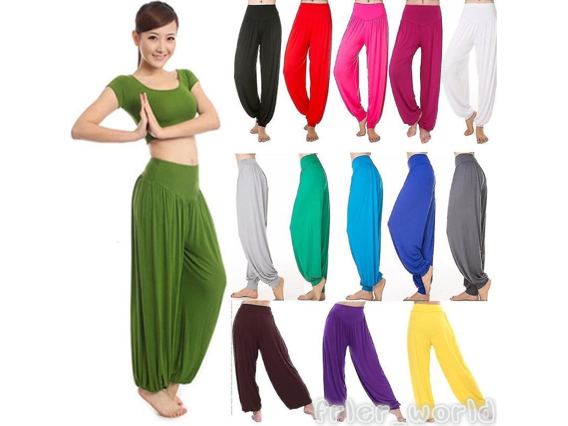 2026 pantalones de Yoga para Mujer Baggy Aladdin Bloomers Con Cintura Elástica Tela Mezcla de Algodón Y Spandex