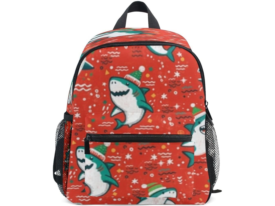 Mochila Infantil Masculina Com Estampa De Tubarão Para Jardim Infância Pré-escolar Viagem Feminina