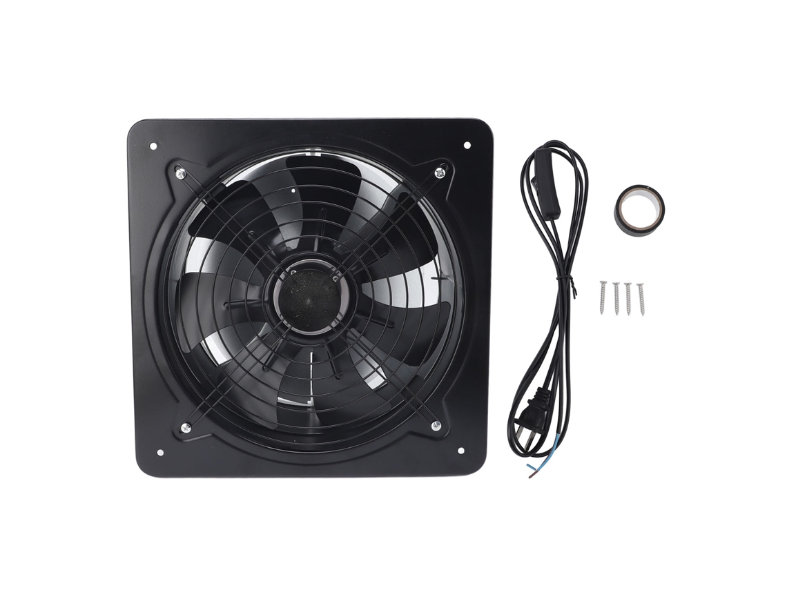 Exaustor industrial 12 polegadas para cozinha com baixo ruído e metal preto LAXISCREED