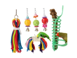 Poleiros para Pássaros, Balanços e Brinquedos para Pendurar em Gaiolas de Papagaios, Calopsitas, Conures e Agapornis AQUAFORGE
