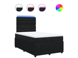 Cama Boxspring com Colchão 120x190 Cm Veludo Preto MAISON EXCLUSIVE