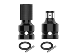 Adaptadores de tomada (2 peças) de 1/2" quadrado para 1/4" hexagonal para soquete de impacto, aço vanádio-cromado