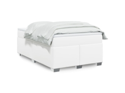 Vidaxl Cama Boxspring Com Colchão 120x190 Cm Couro Artificial Branco