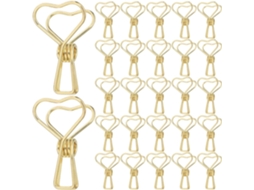 Tofficu 50 - Clipes de Metal Dourado em Formato de Coração, Clipes Decorativos para Papel, Mesa, Escola e Casa
