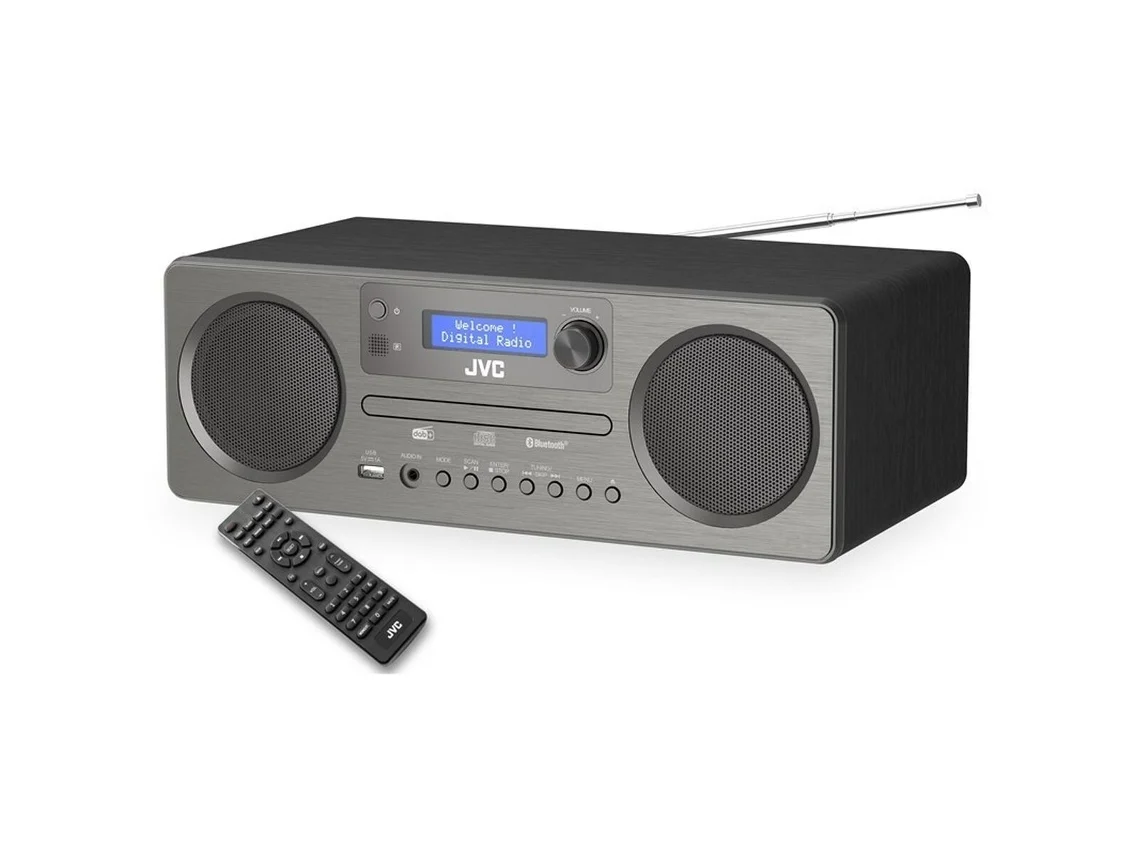 Mini-Aparelhagem de Música JVC RD-E861B-DAB (Cinzento - Bluetooth - 2x 5 W)