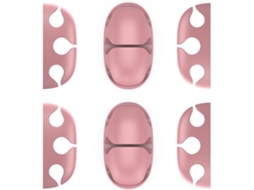 Pacote Com 6 Unidades De Abraçadeiras De Silicone Adesivas Rosa Para Organização De Cabos.