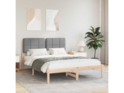Vidaxl Estrutura De Cama Com Cabeceira Estofada Cinzento-claro
