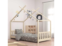 Vidaxl Estrutura De Cama P/ Crianças 70x140 Cm Madeira De Pinho Maciça