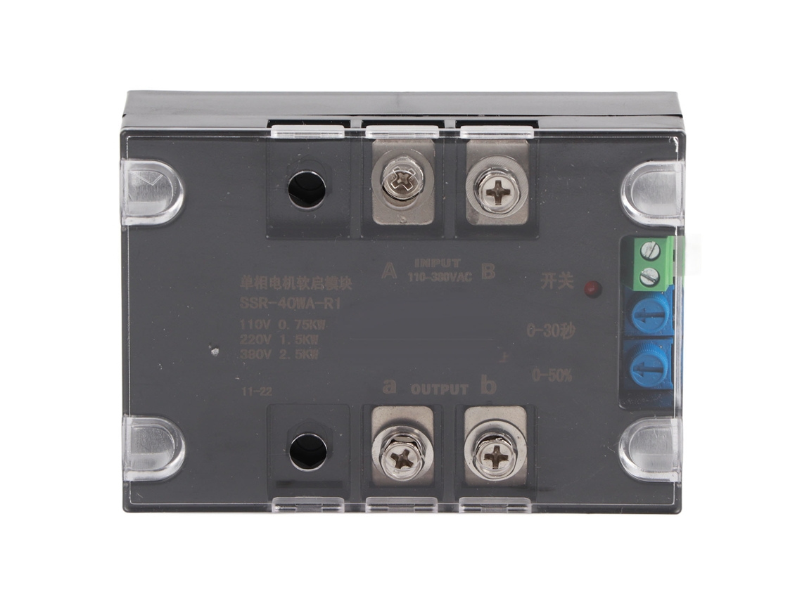 Controlador de Arranque Suave para Motor Monofásico/bifásico, com base de alumínio, acessório de motor