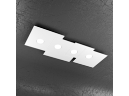 Luminária De Teto Retangular Toplight 4 Luzes Placa Com Encaixe Gx53, Estrutura Antracite, Design Moderno 86x37x3cm Top Light