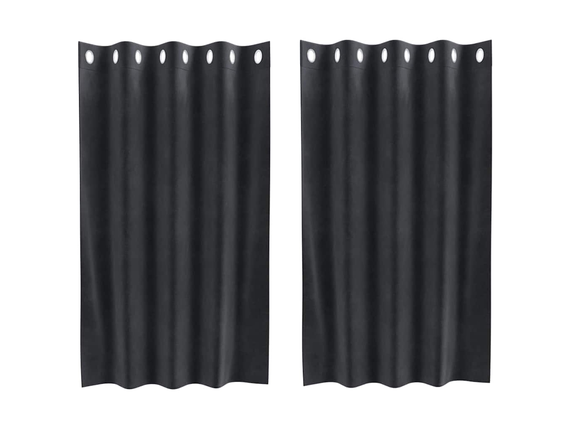 Maison Exclusive - Cortinas Opacas 2 Unid. Cinzento-escuro 140 X 140 Cm Veludo