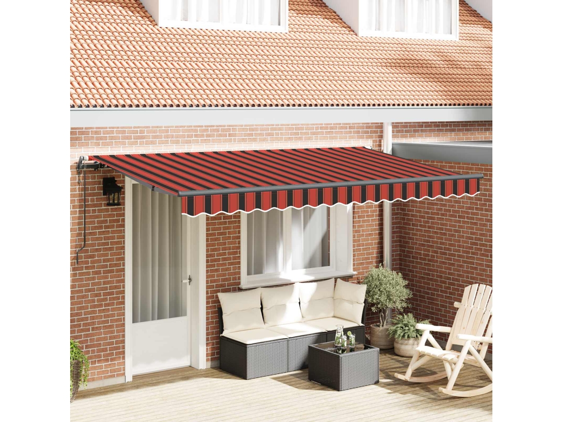 Vidaxl Toldo Retrátil Laranja 350 X 200 Cm Tecido
