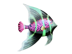 Decoração de Peixe de metal LINJOU, externo, rosa, para pátio, deck ou banheiro