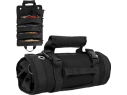 Bolsa para ferramentas dobrável, organizador de ferramentas portátil e resistente em tecido 1680D com 4 bolsas e 2 compartimentos.
