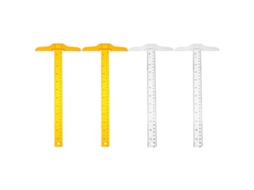 Régua T De Plástico Laranja Heallily, 4 Peças, Escala Dupla E Design Transparente, Ideal Para Escritório E Escola