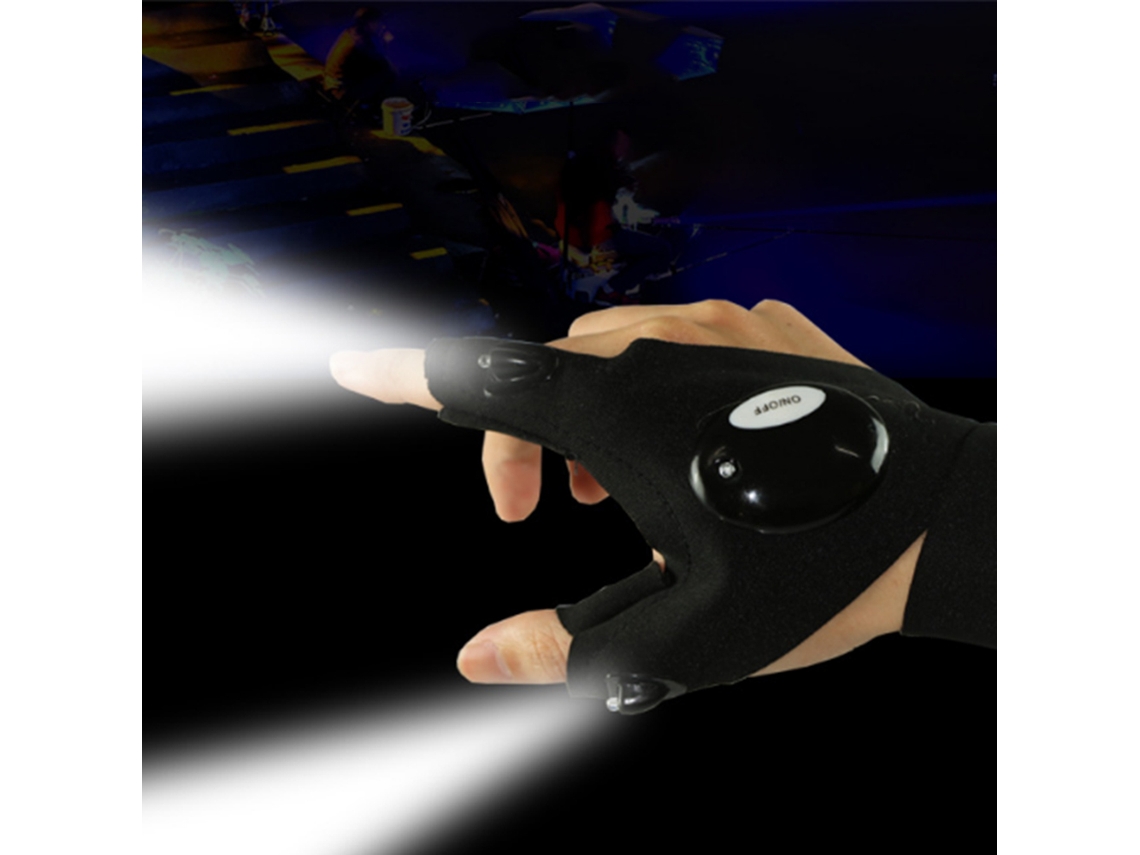 Luvas de Pesca Noturna com Led Mão Direita/esquerda