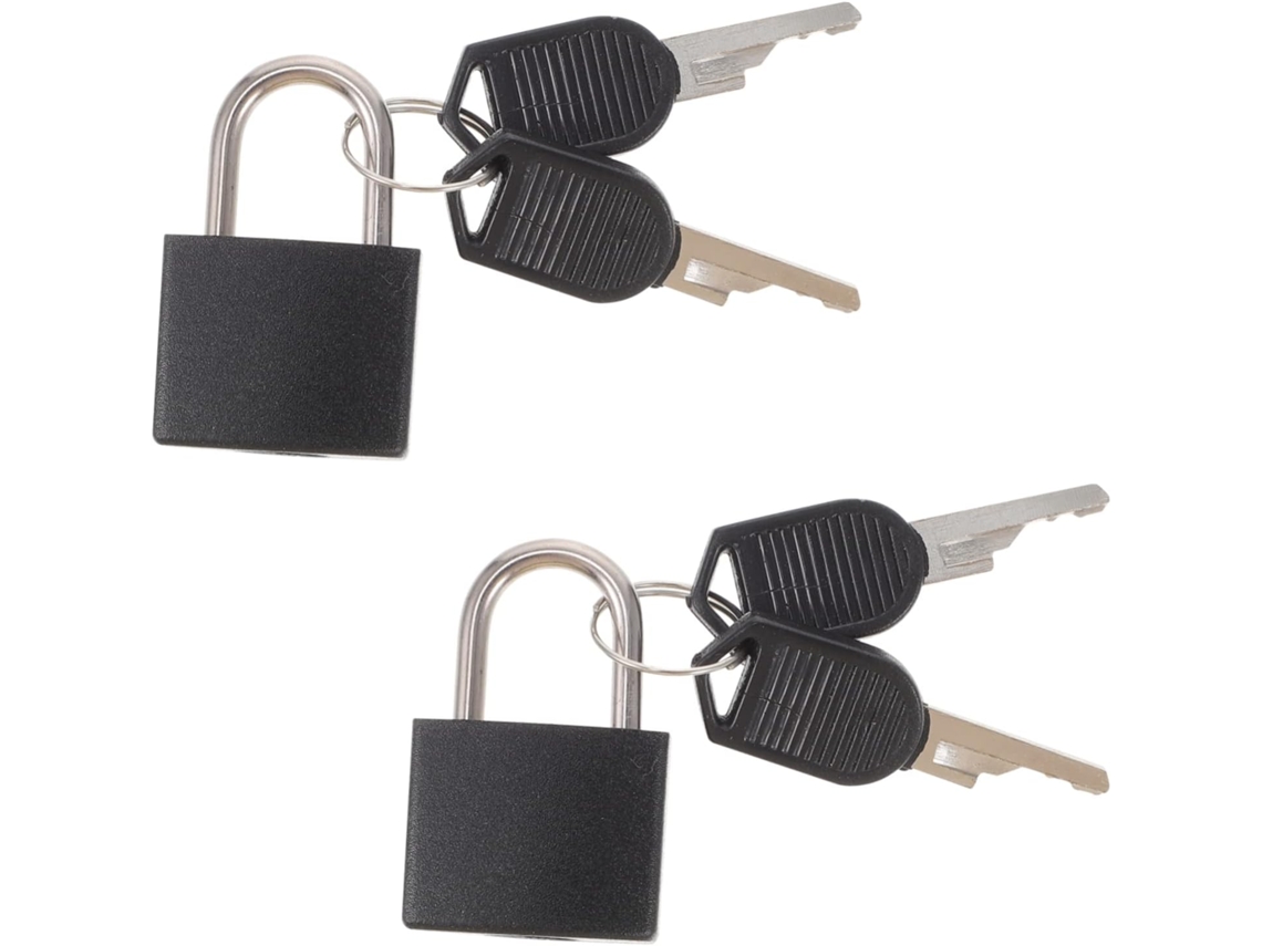 Conjunto De 2 Cadeados De Latão Preto Com Chave, Cadeado Compacto