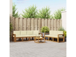 Vidaxl Conjunto De Sofás Para Exterior 8 Pcs Natural E Creme