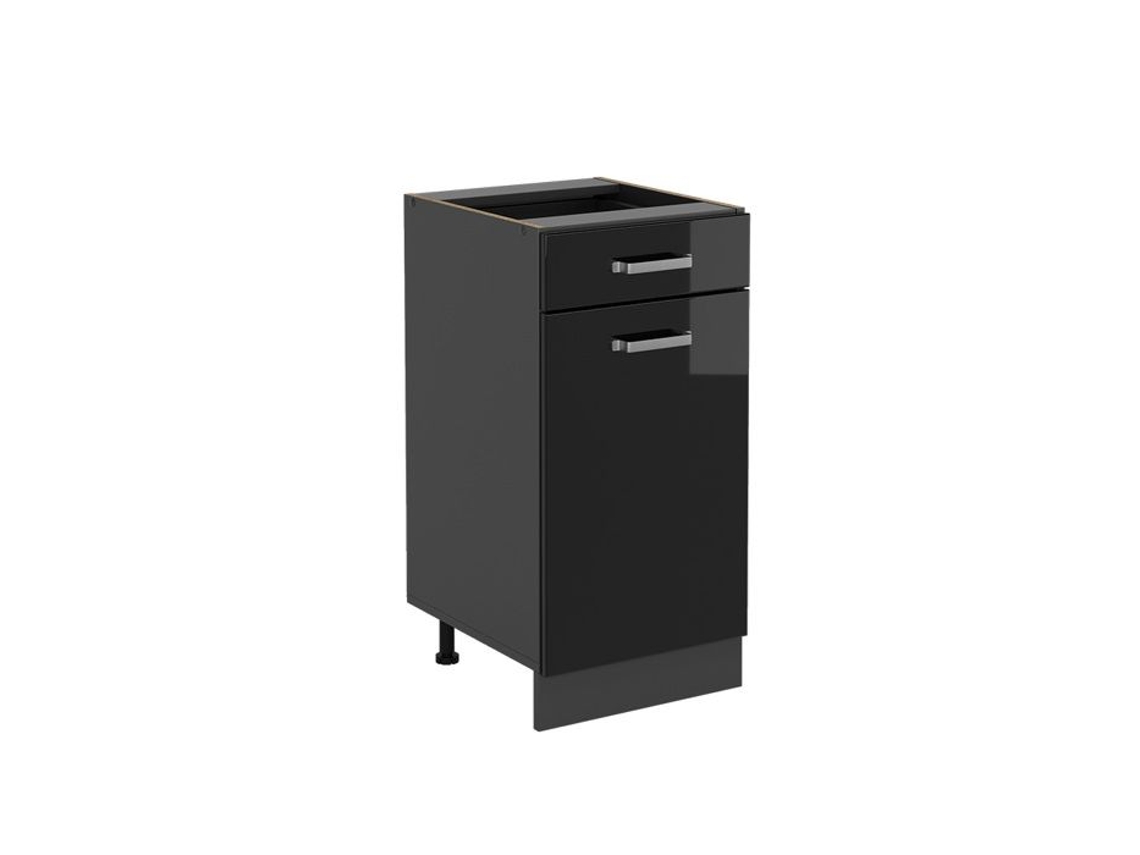 Móveis de cozinha R-Line, Mármore PT 40 cm, Preto Alto Brilho, VICCO