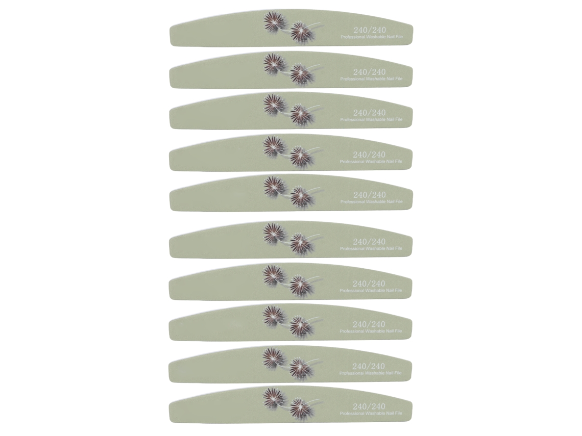 10 peças lixa de unha profissional portátil lavável reutilizável de duas faces buffer ferramenta de manicure 240/240 grão