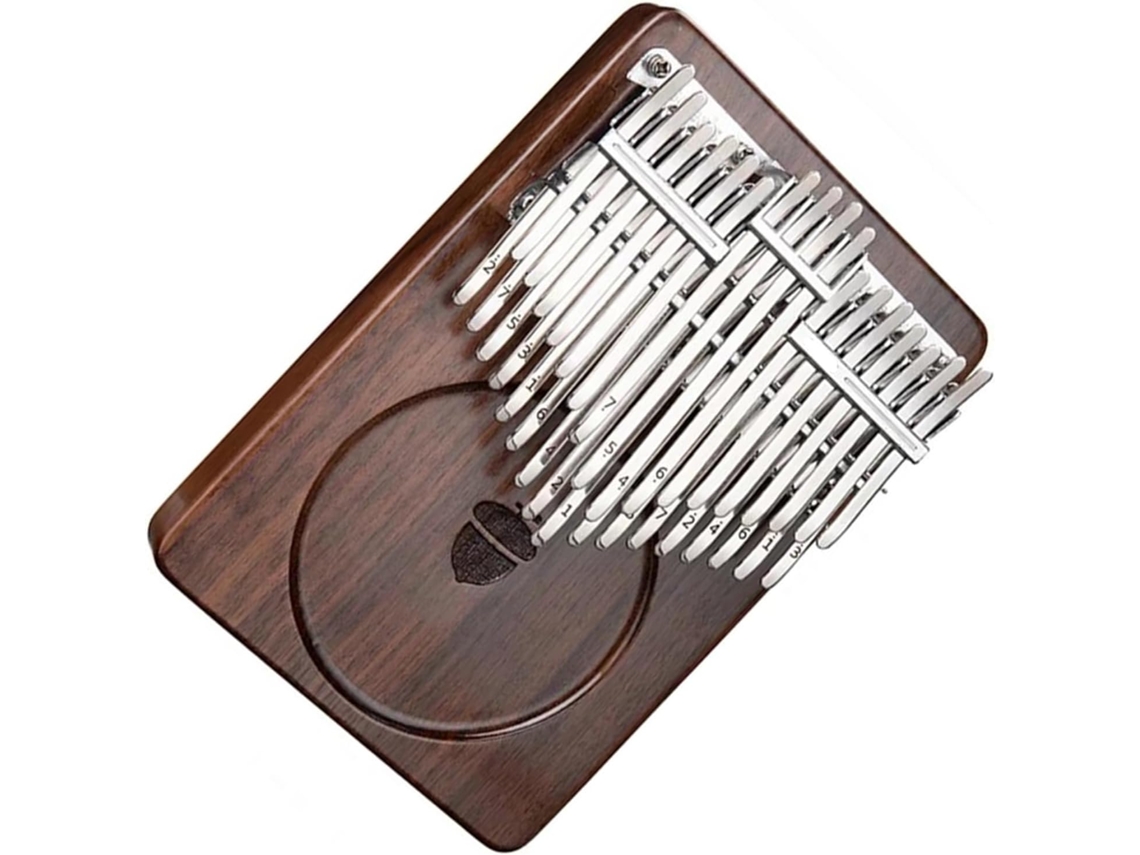 Mini Kalimba C Cromática Com Tecla Dupla Em Nogueira Preta