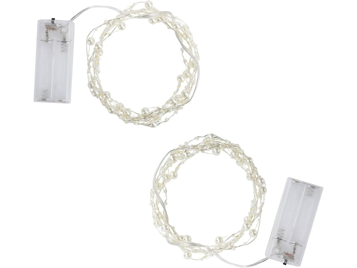 Conjunto De 2 Luzes Cordão White Pearl Glarand, Alimentadas Por