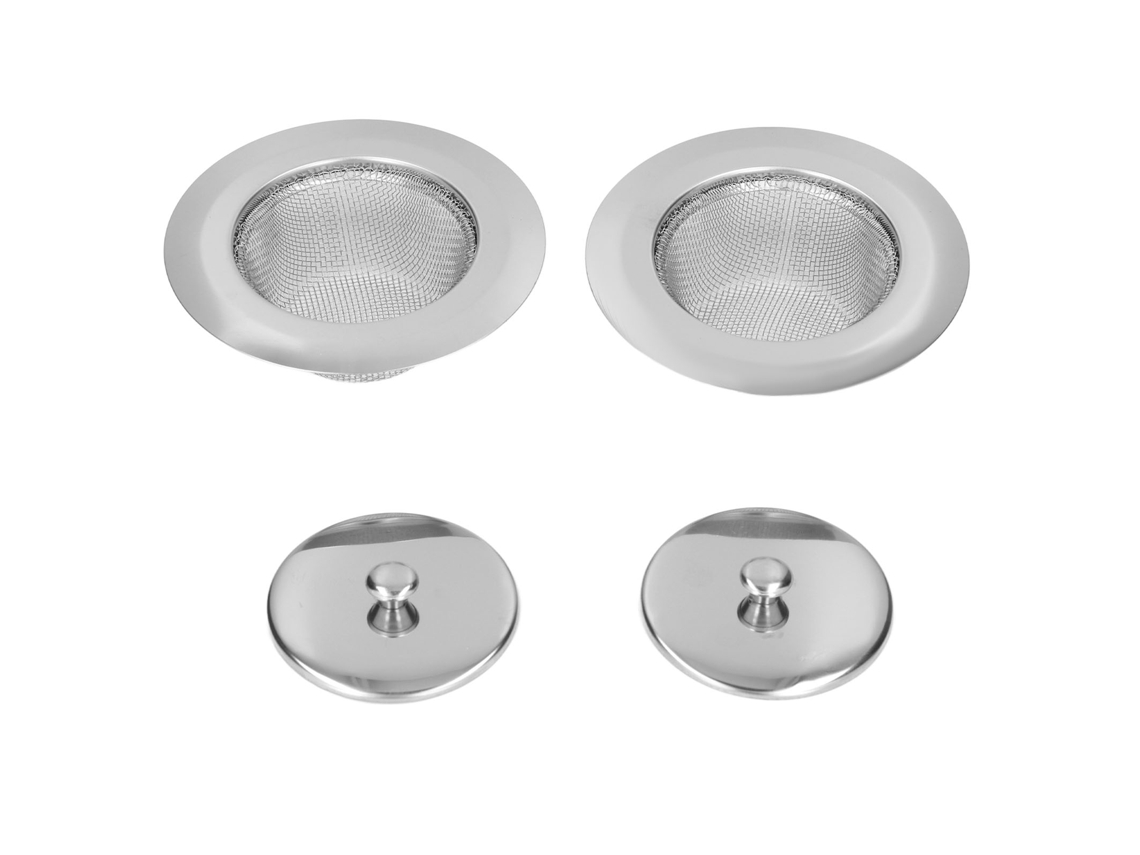 Filtro de Pia LAXISCREED Aço Inox Anti rugas com Tampa 2 Unidades