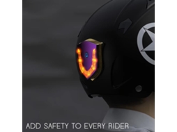 Luz LED inteligente SFUSHOS para sinalização de segurança em condução, compatível com capacetes de motocicleta