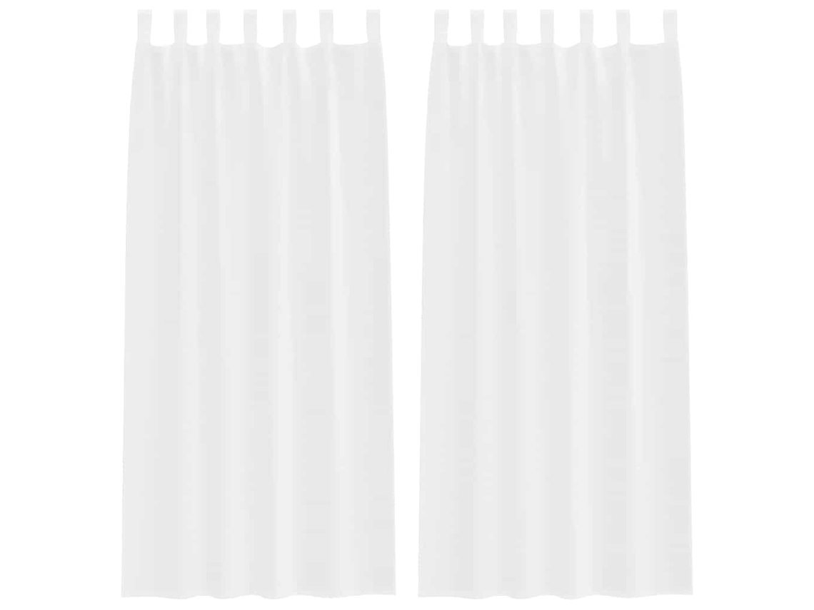 Maison Exclusive - Cortina De Voile 2 Pcs Branco 225 X 140 Cm Poliéster