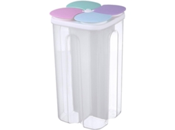 Recipiente Hermético, 25 Cm, 4 Compartimentos, Com Tampa, Para Arroz, Para Organização Doméstica Na Cozinha E Bancada