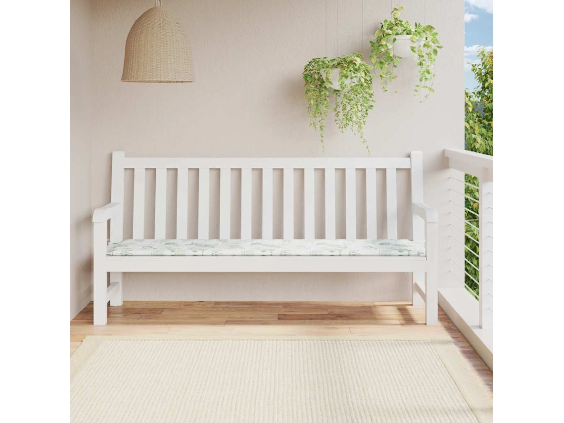 Vidaxl Almofadão Para Banco De Jardim 200x50x3 Cm Tecido Padrão Folhas
