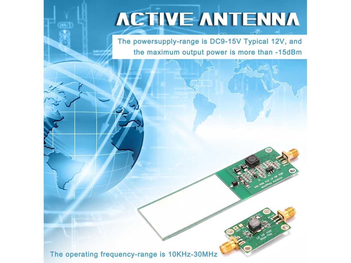 Mini whip Antena Ativa 10kHz a 30MHz S/MARCA