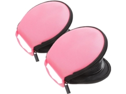 Conjunto De 2 Capas Redondas Portáteis Para Cds, Em Tecido Oxford Rosa, Tamanho Grande.