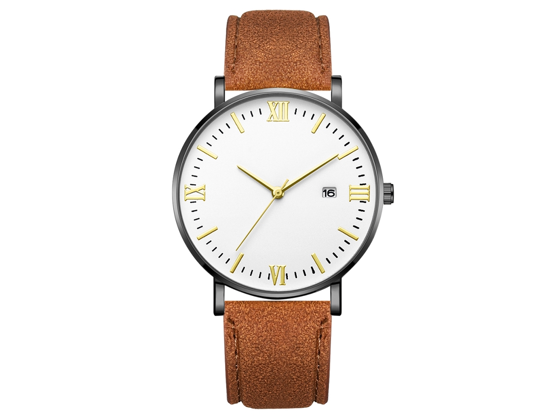 Reloj De Cuarzo Con Correa De Cuero Pu Estilo Simple Y Moderno Decoración Mano