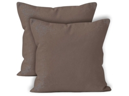 Capas de Almofada 2un Taupe Tela Algodão Sólida Zíper Invisível 40x40cm Nova Line