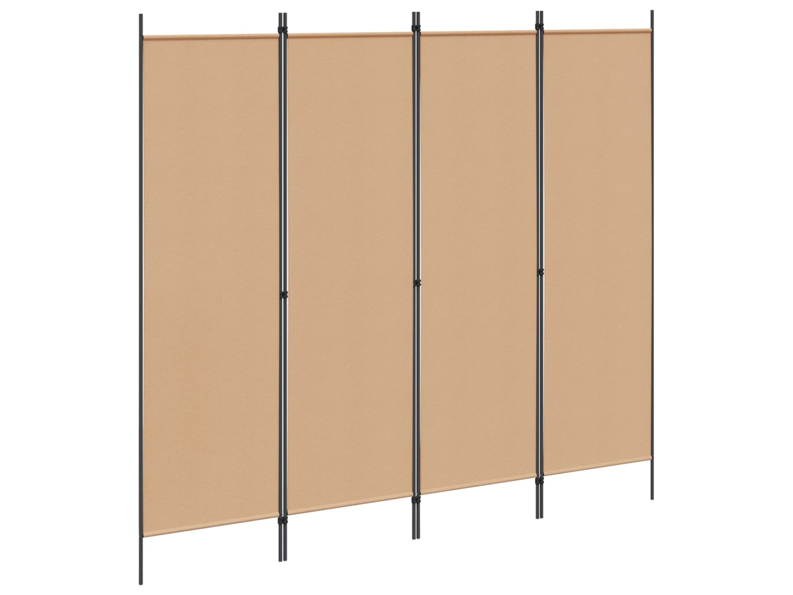 Vidaxl Divisória De Quatro Painéis Bege 200 X 180 Cm Tecido