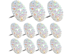 Tachinhas decorativas de resina com pedras preciosas, 20 peças, multifuncionais para mesa e casa, alfinetes de