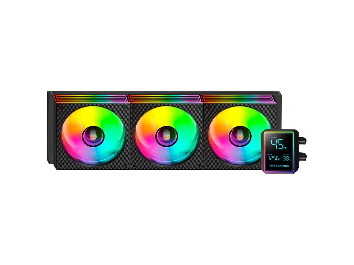 Refrigeração Líquida Mars Gaming Ml Lcdpro360 Aio 600w Tdp Bomba 4ª Gen 3× Ventiladores Preto