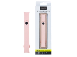 Bracelete/Pulseira de Silicone Compatível com Mi Band 8 GANDY Rosa Creme