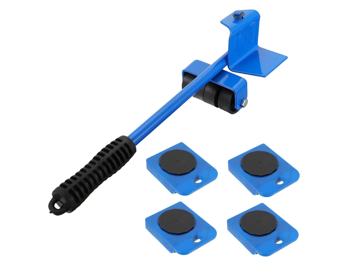 Kit De Ferramentas Para Movimentação De Móveis Pesados Com 5 Peças, Azul, Com Elevador.