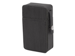 Porta cigarros S/MARCA de couro PU com aba, portátil, estojo protetor para viagens diárias, preto