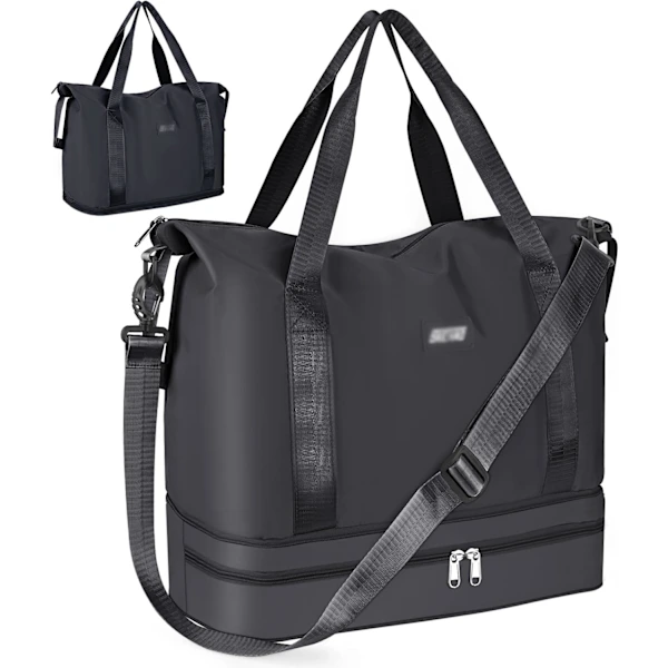 Mala de 36 Litros com Bolso Retrátil na Alça, Bolsa Esportiva/de Treino, Compartimentos Separados para Itens Molhados e Secos, Impermeável, AQUAFORGE