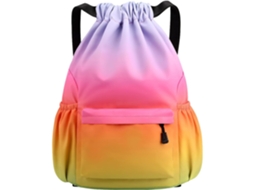 Bolsa de Ginástica com Cordão, Bolsa Grande de Malha com Cordão e Espaço para Garrafas Água, Bolsa de Nylon Impermeável com Cordão BRILVIBERA