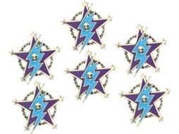Conjunto De 6 Broches Vintage Em Metal Com Estrelas, Distintivos Com Estampa De Estrelas, Acessório Retrô.