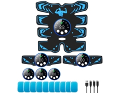 Lurelia Estimulador Abdominal Muscular Abdominal Ems Home Gym Azul Conjunto De 13 Peças