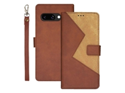 Capa De Couro Com Compartimentos Para Cartões Para Google Pixel 9a - Marrom