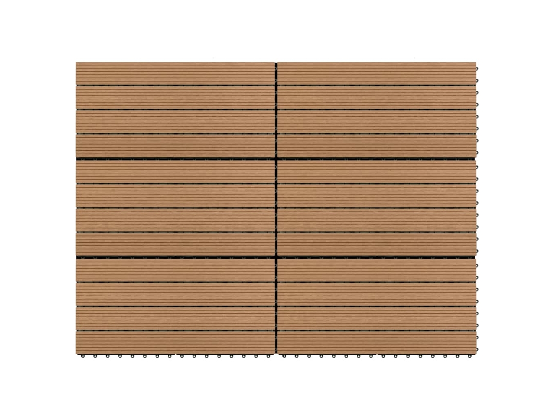 Ladrilhos De Piso 6 Pcs Wpc 1,08mâ² 60x30 Cm Marrom DKD HOME DECOR