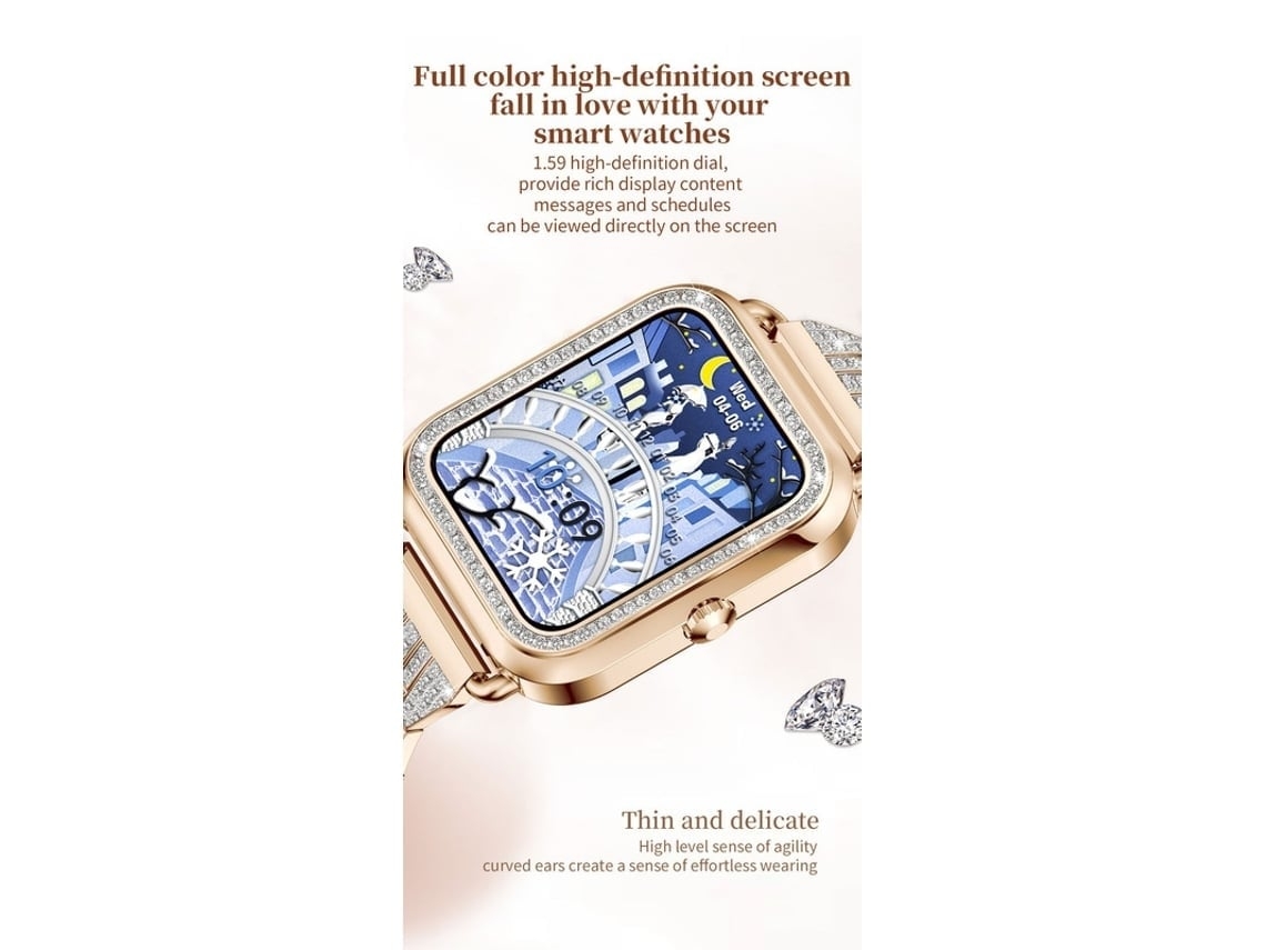 Smartwatch 1 59 25 Horas de Longa Bateriaip67 À Prova DÁgua Prata