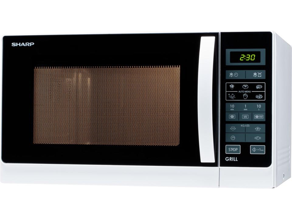 SHARP R-742Ww Microondas Balcão Micro-Ondas Grill 25 L 900 W Preto Branco