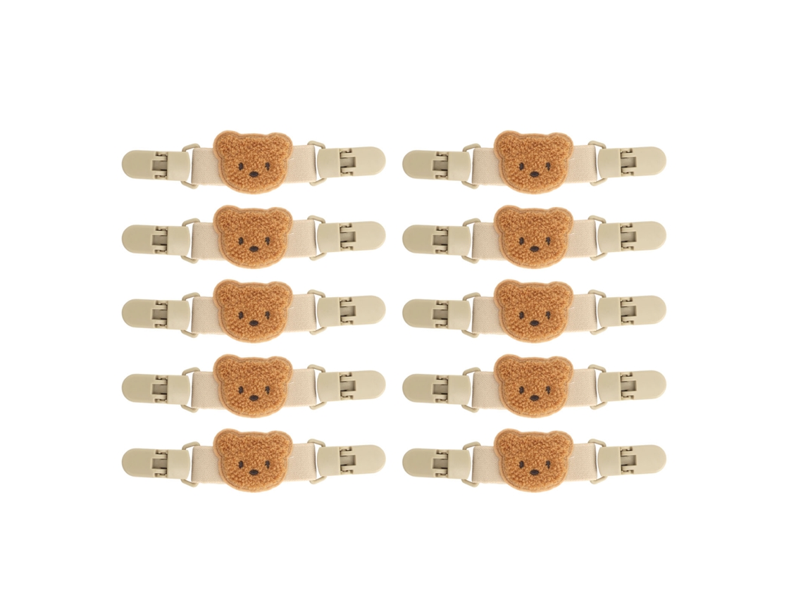Mali 10 peças Clipe de roupa com fecho em formato de pato bico para camisa feminina marrom urso